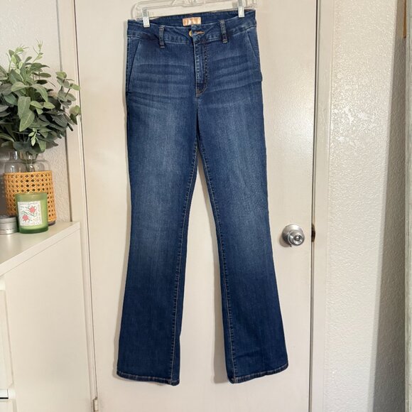 ☀️ KUT FROM THE KLOTH Natalie High Rise Trouser Flare Jeans Denim 4 Dark Wash - Picture 4 of 10